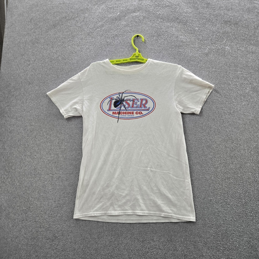 Loser‎ Machine Company Men Shirt S White Graphic Spider Short Sleeve Logo